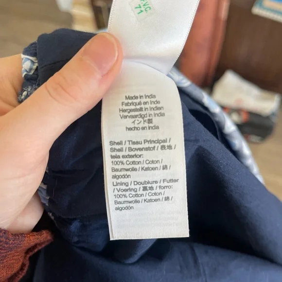 J crew Blue Floral Print Elastic-Waist Midi Skirt Size M - Picture 5 of 5